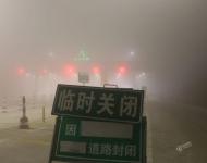2017年1月4日凌晨，遼寧沈陽(yáng)街頭大霧彌漫，能見(jiàn)度極差。視覺(jué)中國(guó)