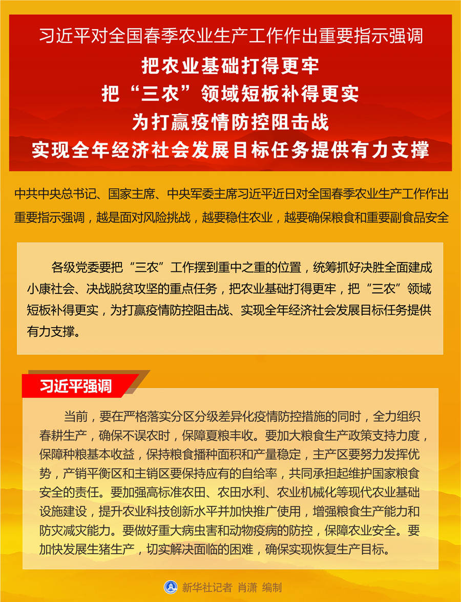 習近平對全國春季農業(yè)生產(chǎn)工作作出重要指示