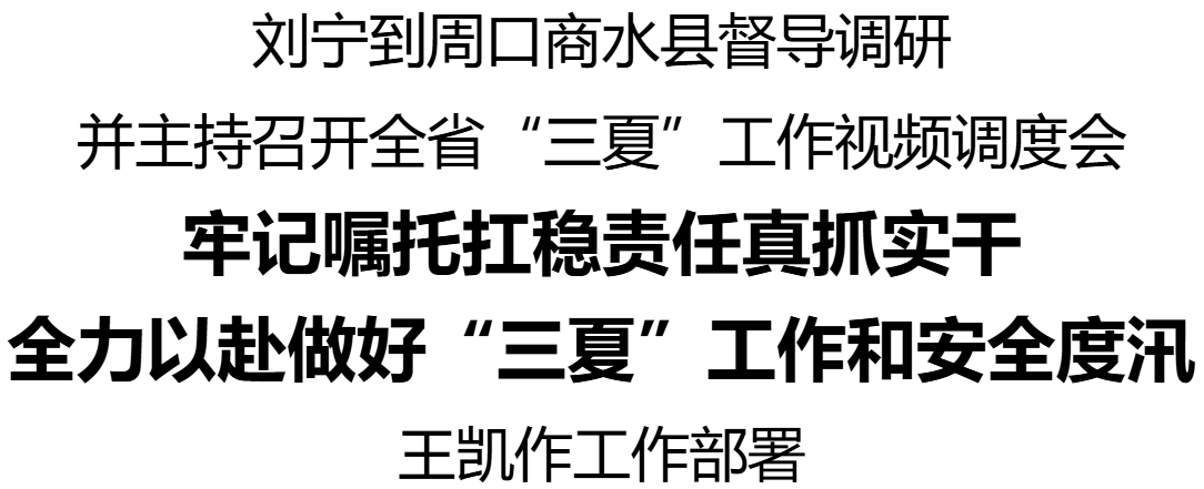 劉寧到周口商水縣督導調(diào)研并主持召開全省“三夏”工作視頻調(diào)度會